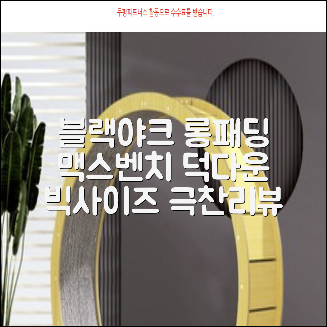 블랙야크 남녀공용 롱패딩 맥스벤치 다운자켓 빅사이즈 덕다운 1BYPAW4901 추천 리뷰