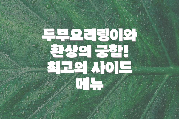 두부요리링이와 환상의 궁합!  최고의 사이드 메뉴