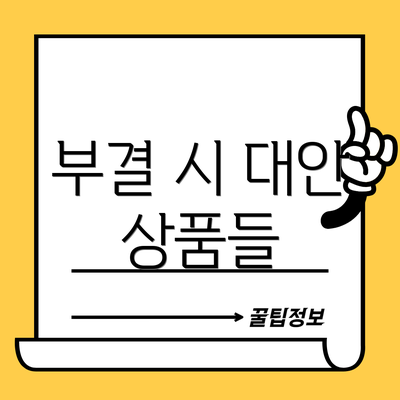 부결 시 대안 상품들