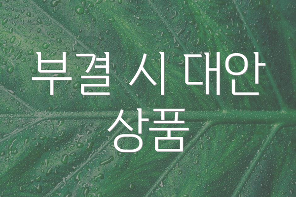 부결 시 대안 상품