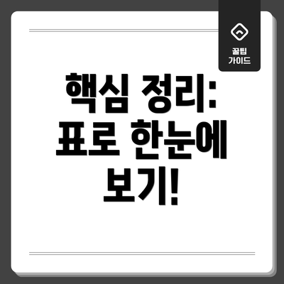 핵심 정리:  표로 한눈에 보기!