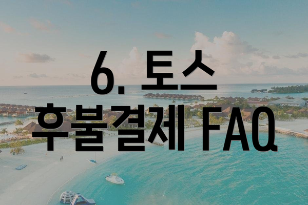 6. 토스 후불결제 FAQ