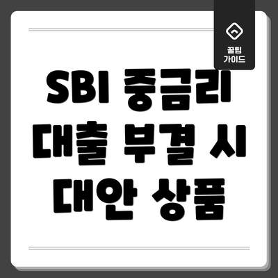 SBI 중금리 대출 부결 시 대안 상품