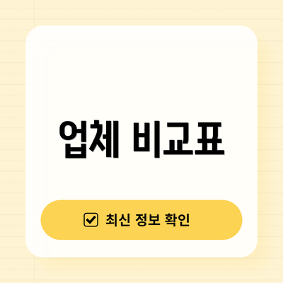 업체 비교표