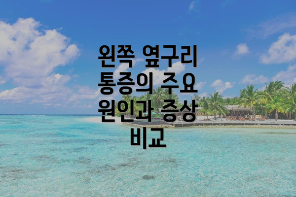 왼쪽 옆구리 통증의 주요 원인과 증상 비교