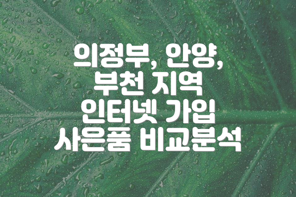 의정부, 안양, 부천 지역 인터넷 가입 사은품 비교분석