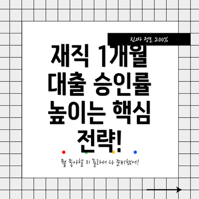 재직 1개월 대출 승인률 높이는 핵심 전략!