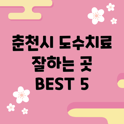 춘천시 도수치료 잘하는 곳 BEST 5