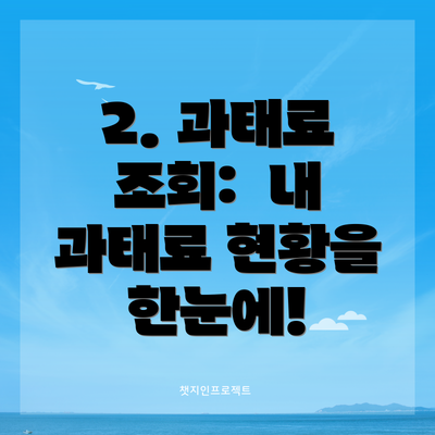 2. 과태료 조회:  내 과태료 현황을 한눈에!