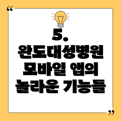 5. 완도대성병원 모바일 앱의 놀라운 기능들