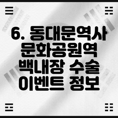 6. 동대문역사문화공원역 백내장 수술 이벤트 정보
