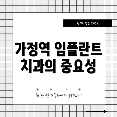 가정역 임플란트 치과의 중요성