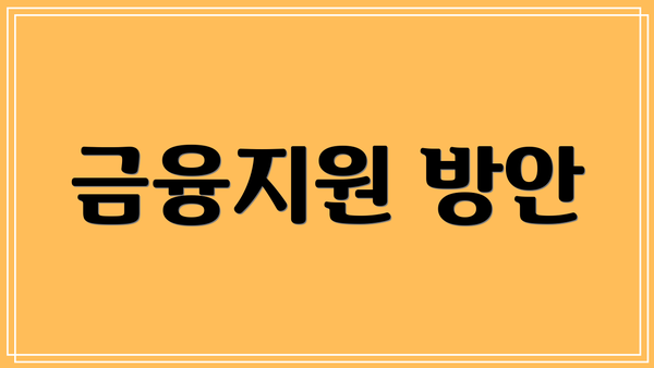 금융지원 방안