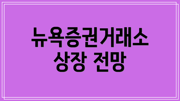 뉴욕증권거래소 상장 전망