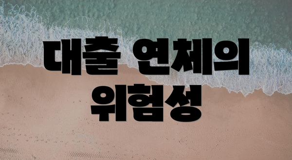 대출 연체의 위험성