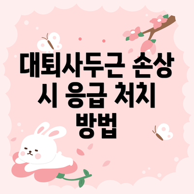 대퇴사두근 손상 시 응급 처치 방법