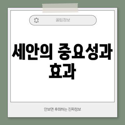 세안의 중요성과 효과
