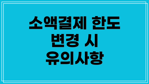 소액결제 한도 변경 시 유의사항