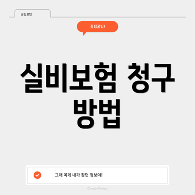 실비보험 청구 방법