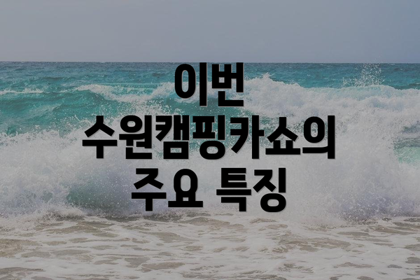 이번 수원캠핑카쇼의 주요 특징