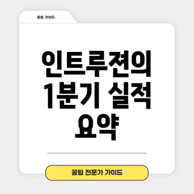 인트루젼의 1분기 실적 요약