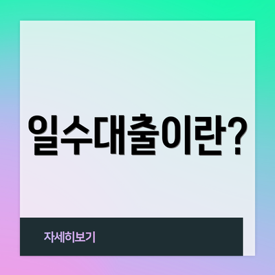 일수대출이란?