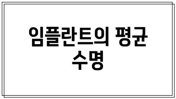 임플란트의 평균 수명
