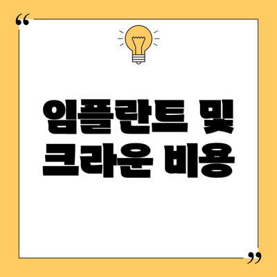 임플란트 및 크라운 비용