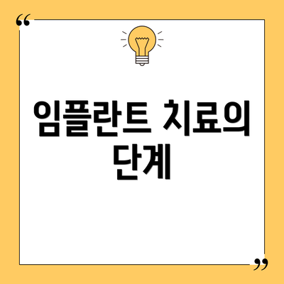 임플란트 치료의 단계