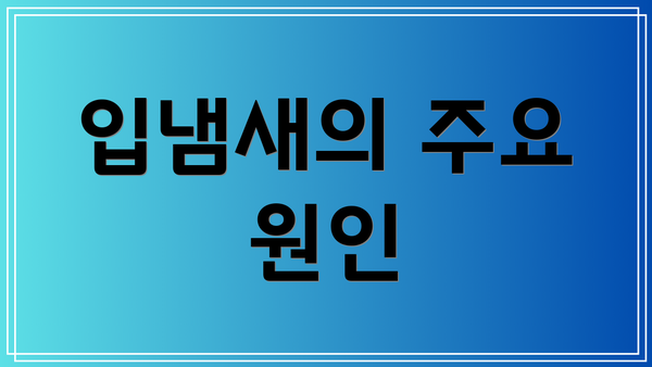 입냄새의 주요 원인