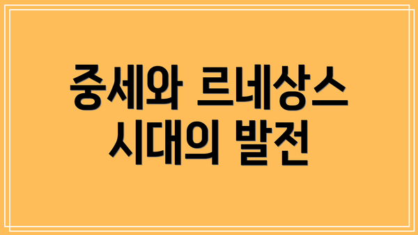중세와 르네상스 시대의 발전