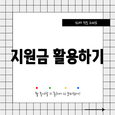 지원금 활용하기