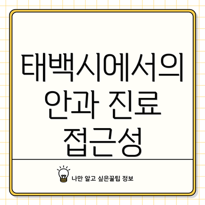 태백시에서의 안과 진료 접근성