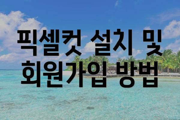 픽셀컷 설치 및 회원가입 방법