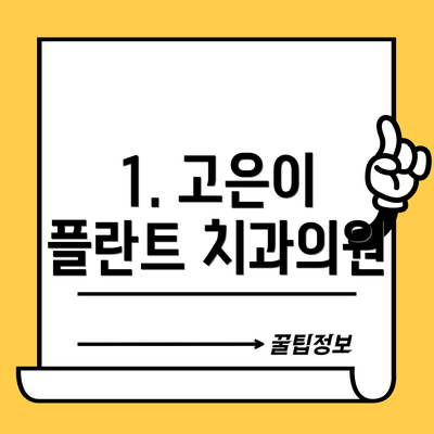 1. 고은이 플란트 치과의원