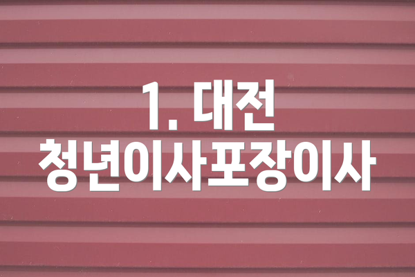 1. 대전 청년이사포장이사