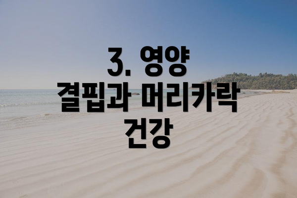 3. 영양 결핍과 머리카락 건강