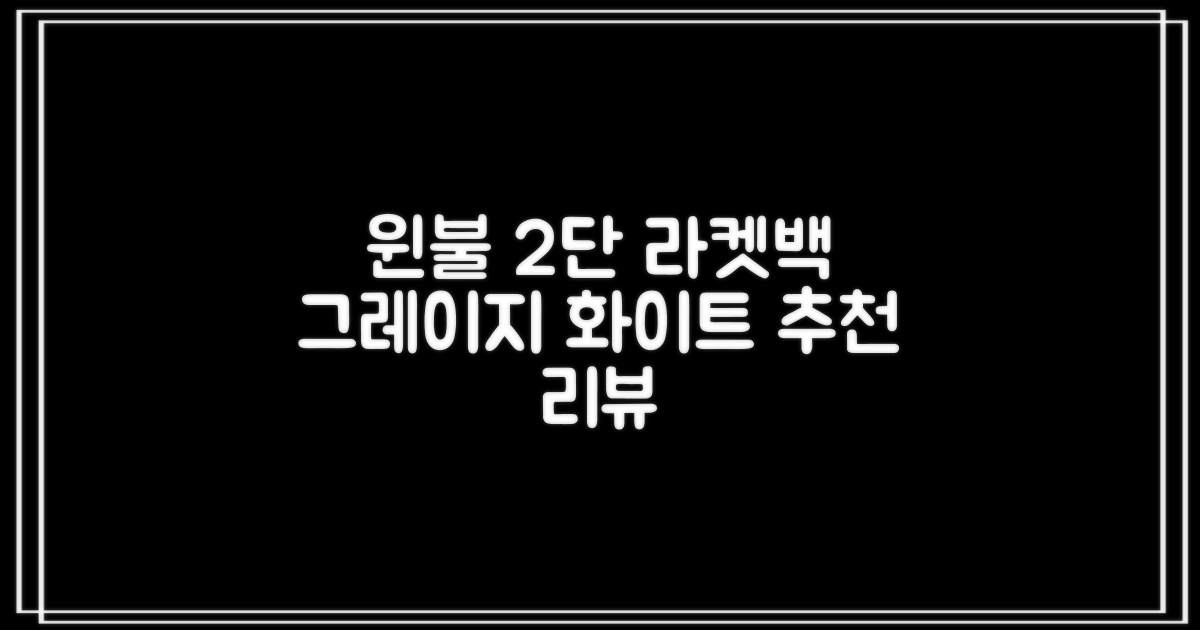 윈불 2단 배드민턴 테니스 라켓 가방, 그레이지 화이트, 1개 추천 리뷰