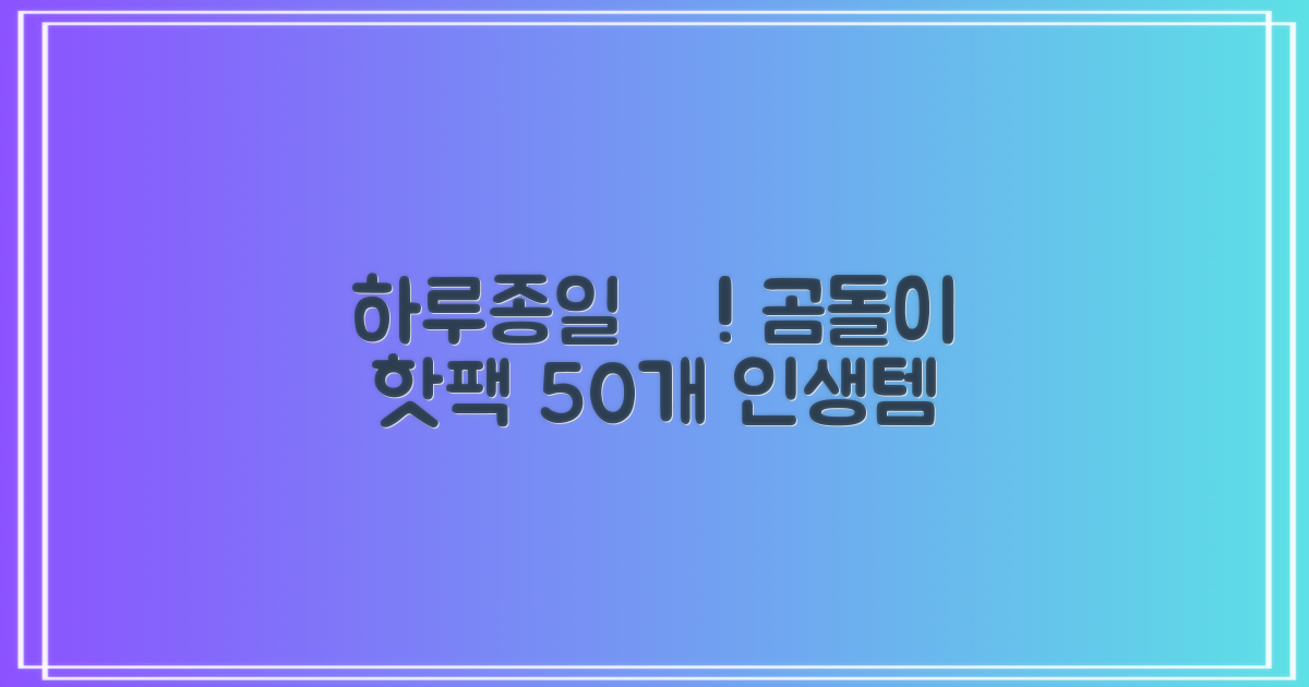곰도리 하루종일 촥~ 붙이는 핫팩 장시간 고급형, 50개 추천 리뷰
