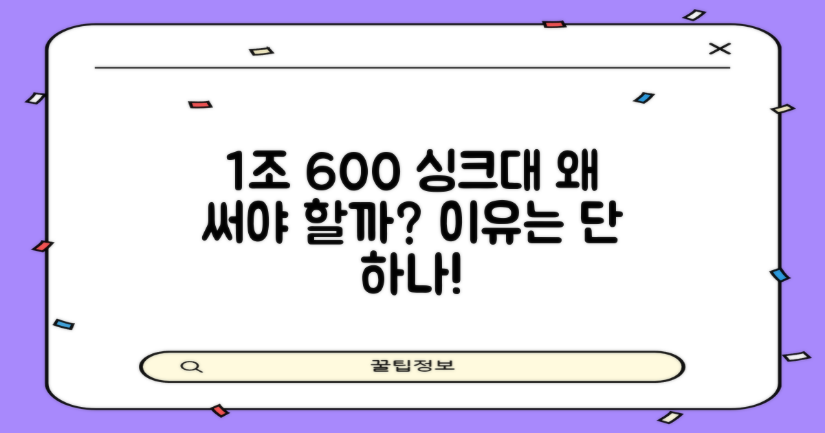 1조 600 싱크대, 왜 선택해야 할까?